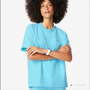 NWT FIGS NEON BLUE Lismore Womens Scrub Top SZ XXS